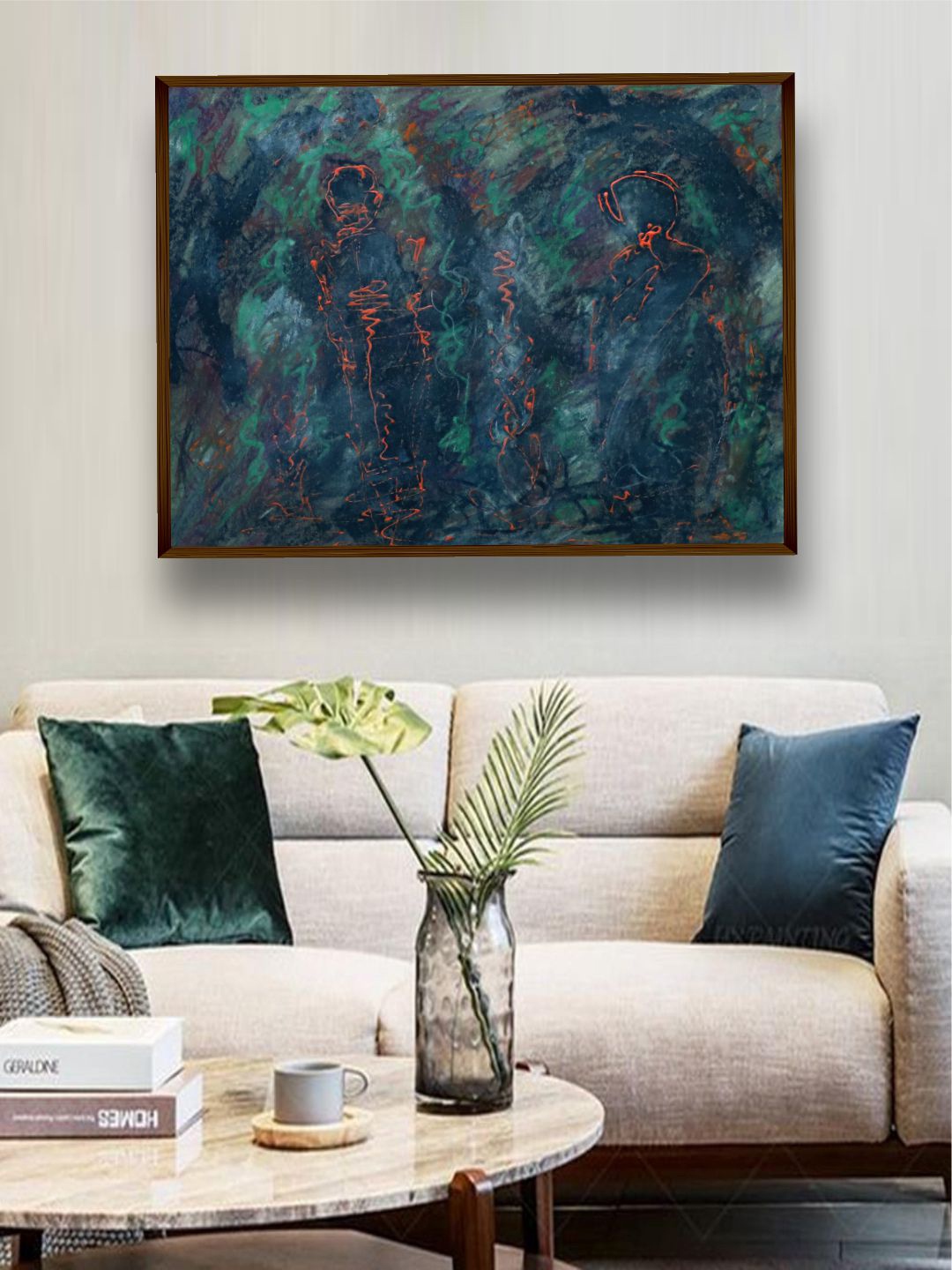 

The Art House Blue & Green Abstract Painting Wall Art