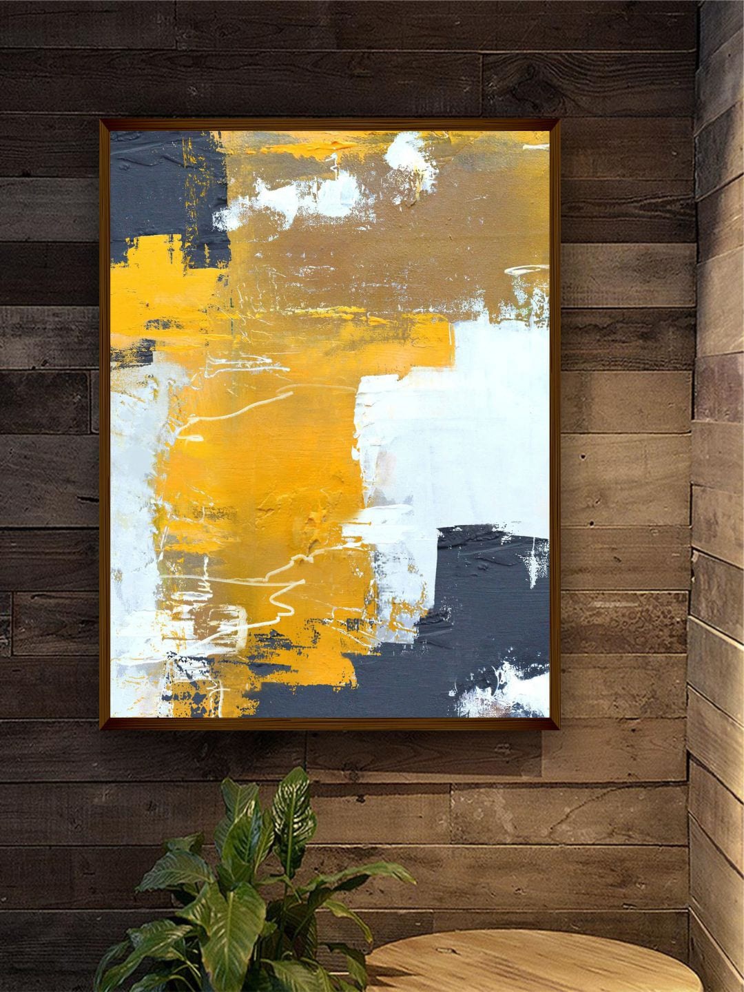 

The Art House Yellow & White Abstract Painting Wall Art