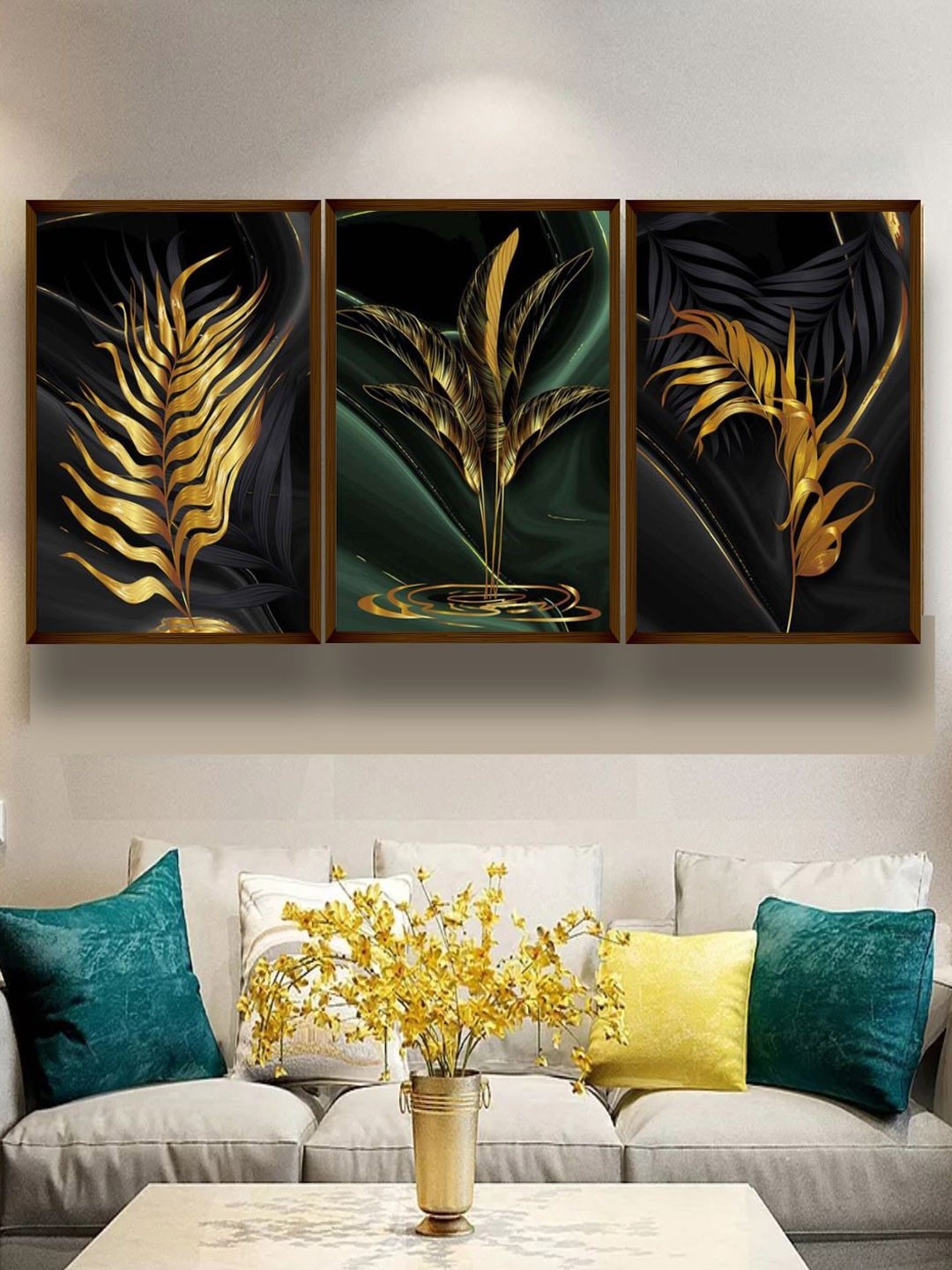 

The Art House Set Of 3 Abstract Wall Art, Black