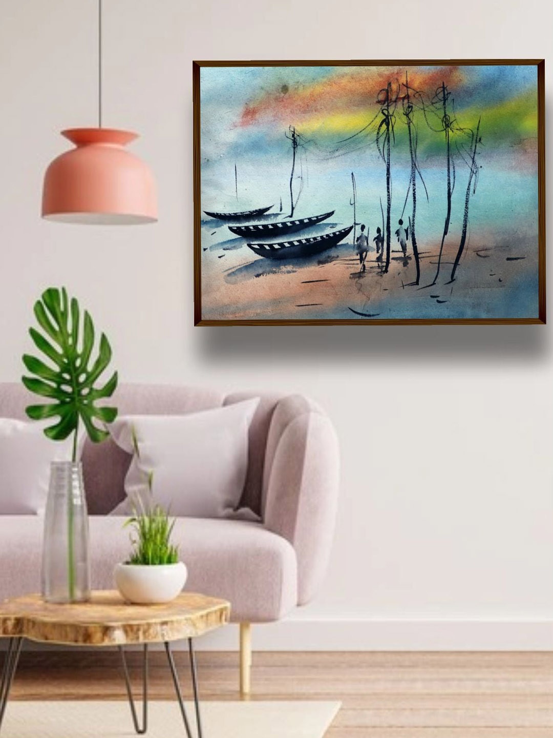 

The Art House Brown & Blue Abstract Painting Wall Art