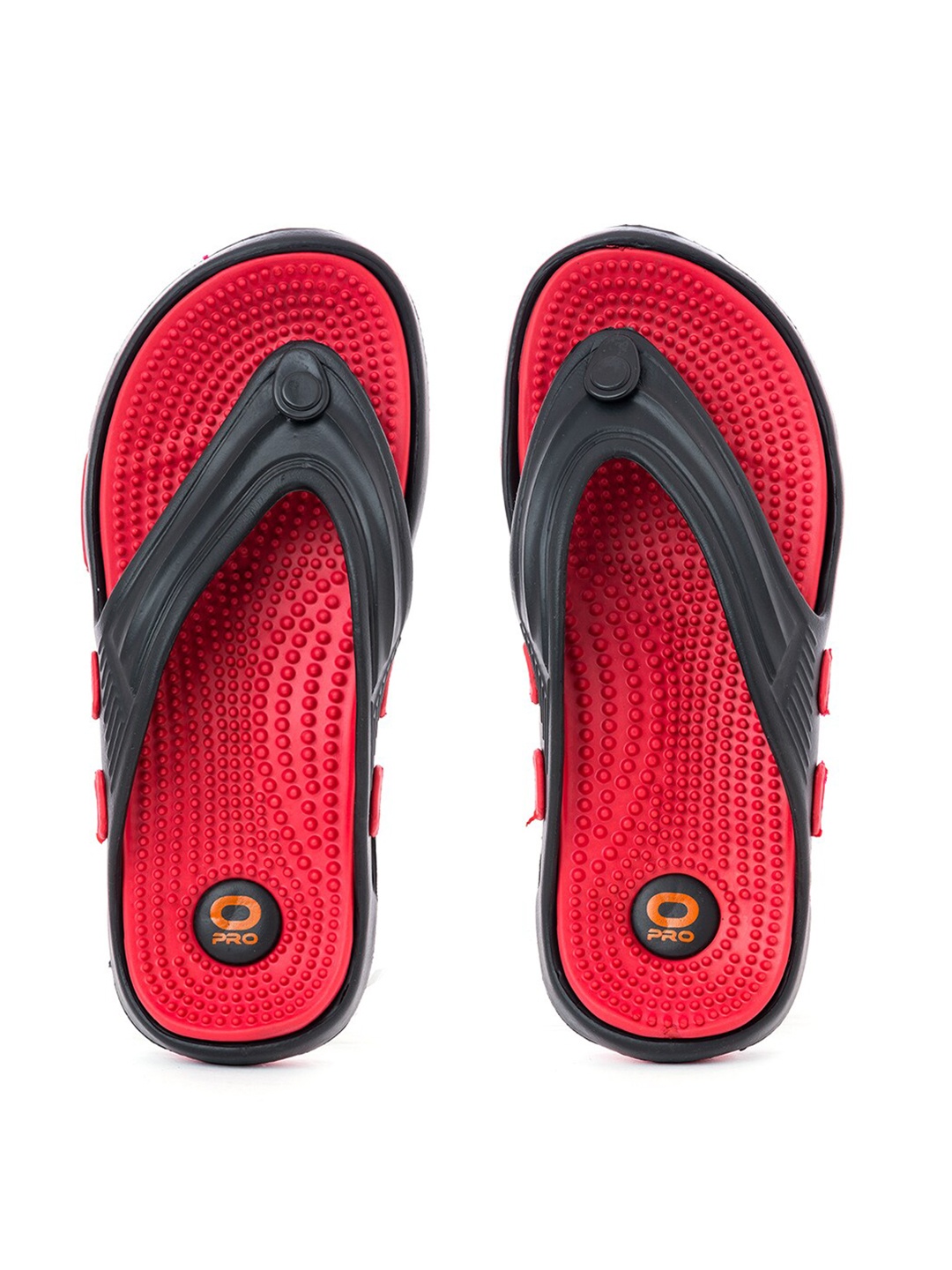 

Khadims Men Black & Red Colourblocked Croslite Thong Flip-Flops