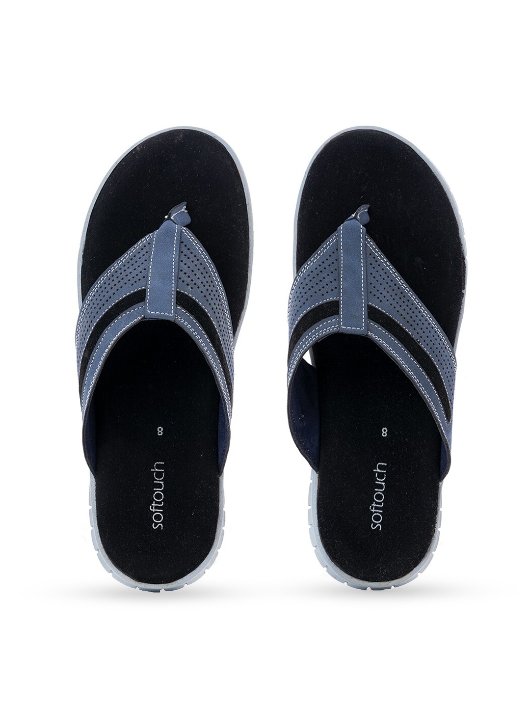 

Khadims Men Blue & Black Thong Flip-Flops