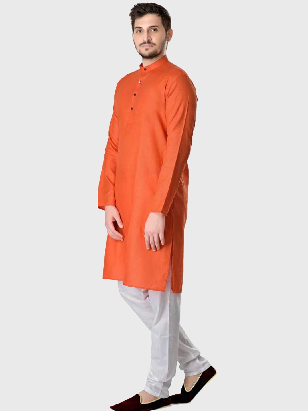 

SHIWAM ETHNIX Men Orange Kurta with Pyjamas