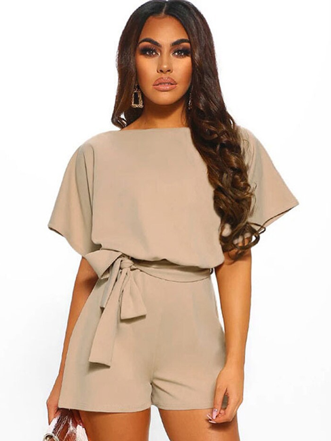 

BoStreet Cream-Coloured with Lace Inserts Jumpsuit