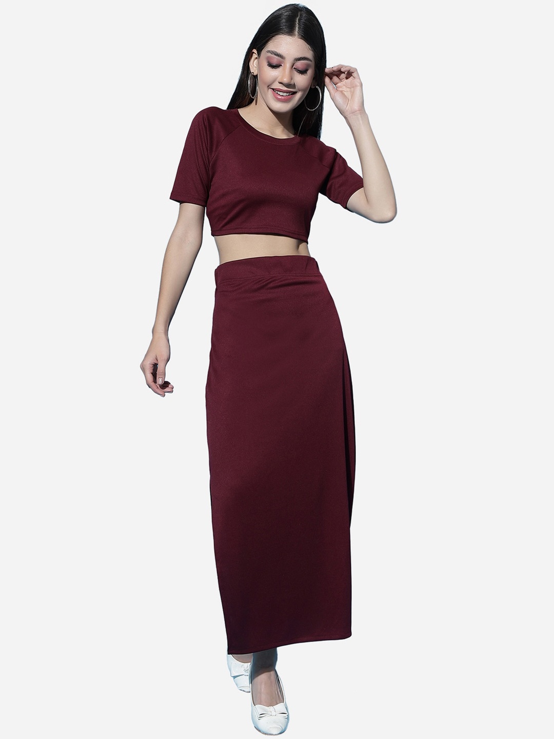 

Selvia Women Maroon Solid Co-Ords