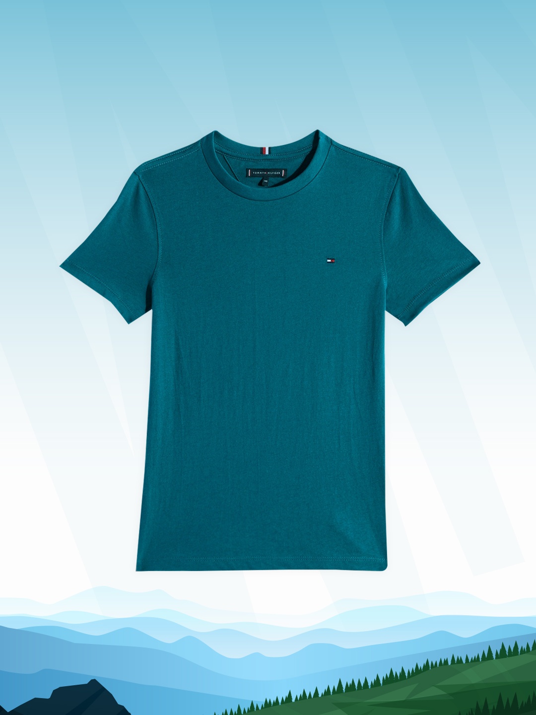 

Tommy Hilfiger Boys Teal Blue Pure Cotton T-shirt