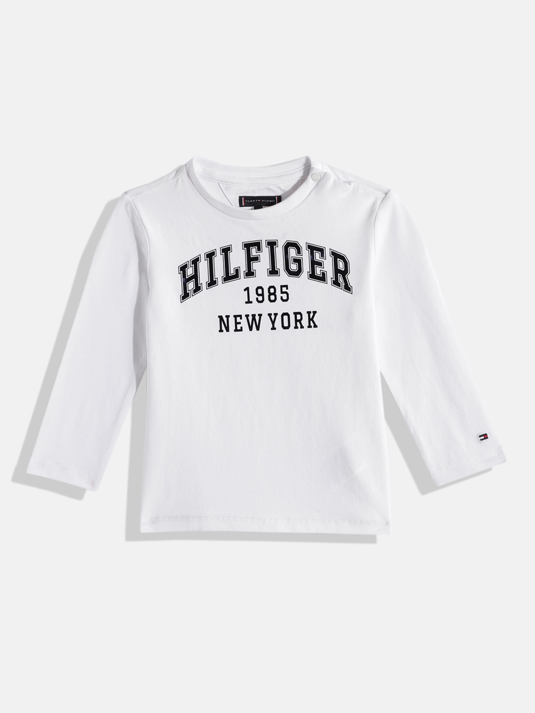 

Tommy Hilfiger Boys Brand Logo Printed Knitted Sustainable T-shirt, White
