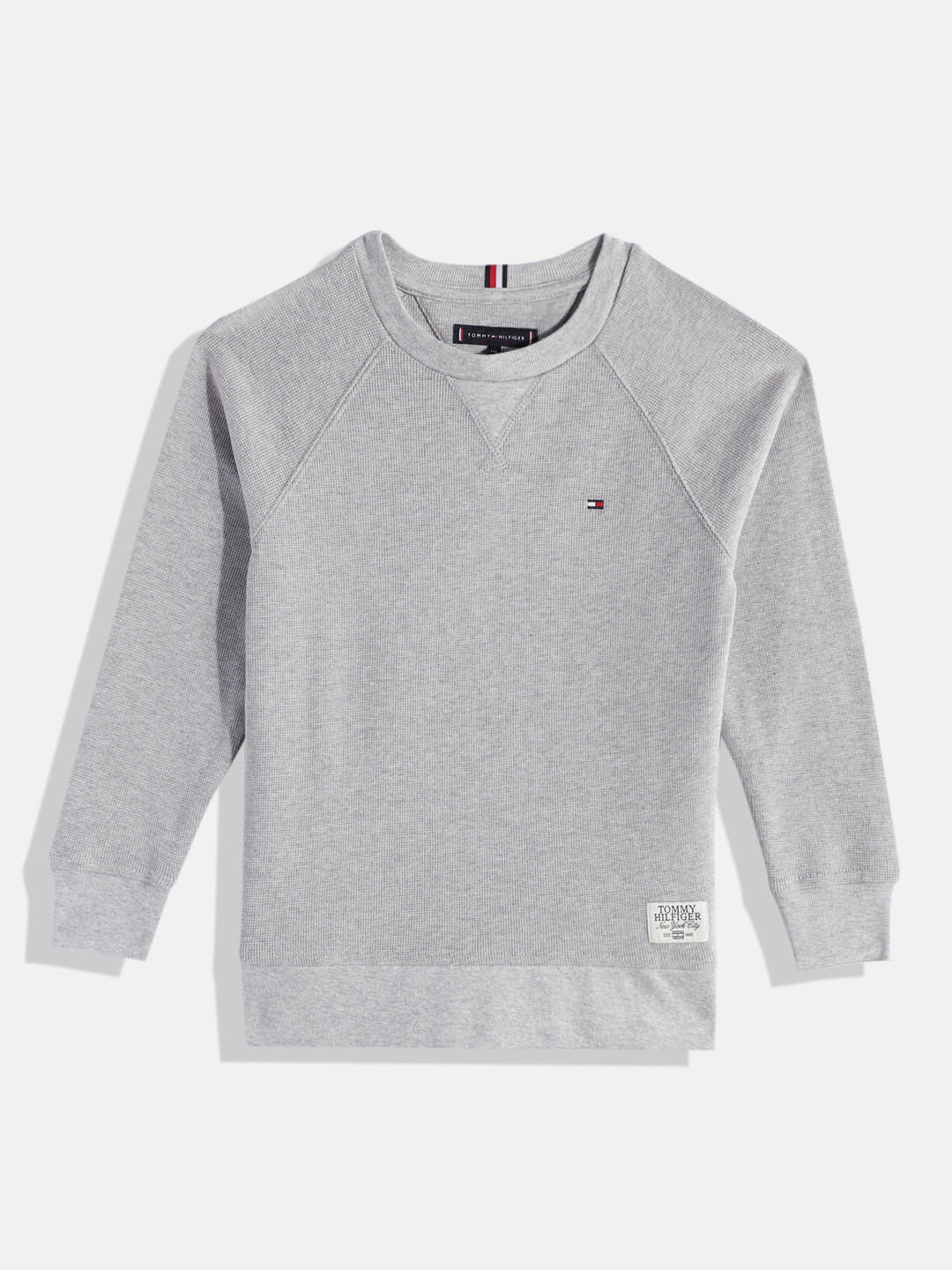 

Tommy Hilfiger Boys Raglan Sleeves Pure Cotton Sweatshirt, Grey