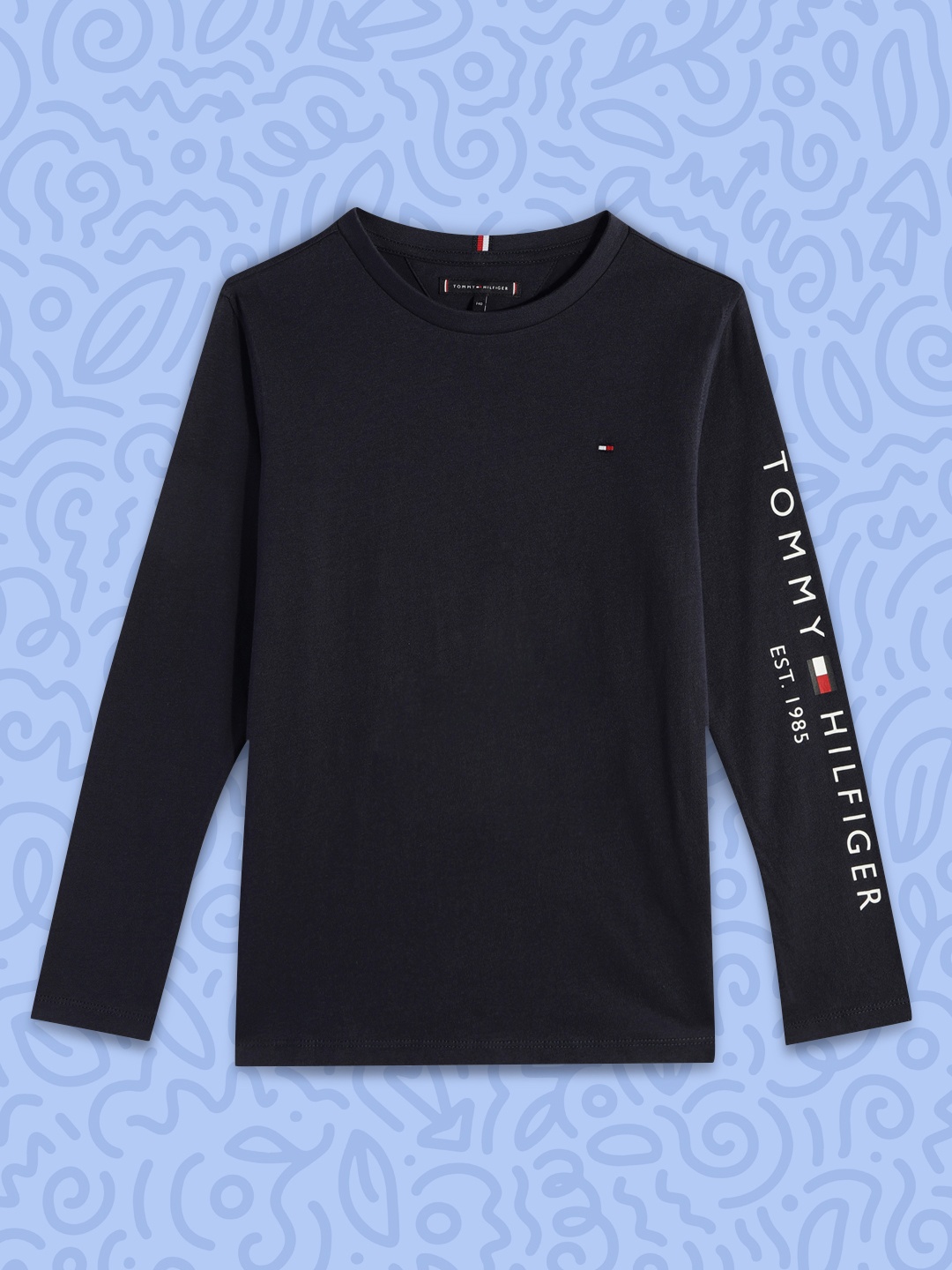 

Tommy Hilfiger Boys Navy Blue Brand Logo Printed Sustainable T-shirt