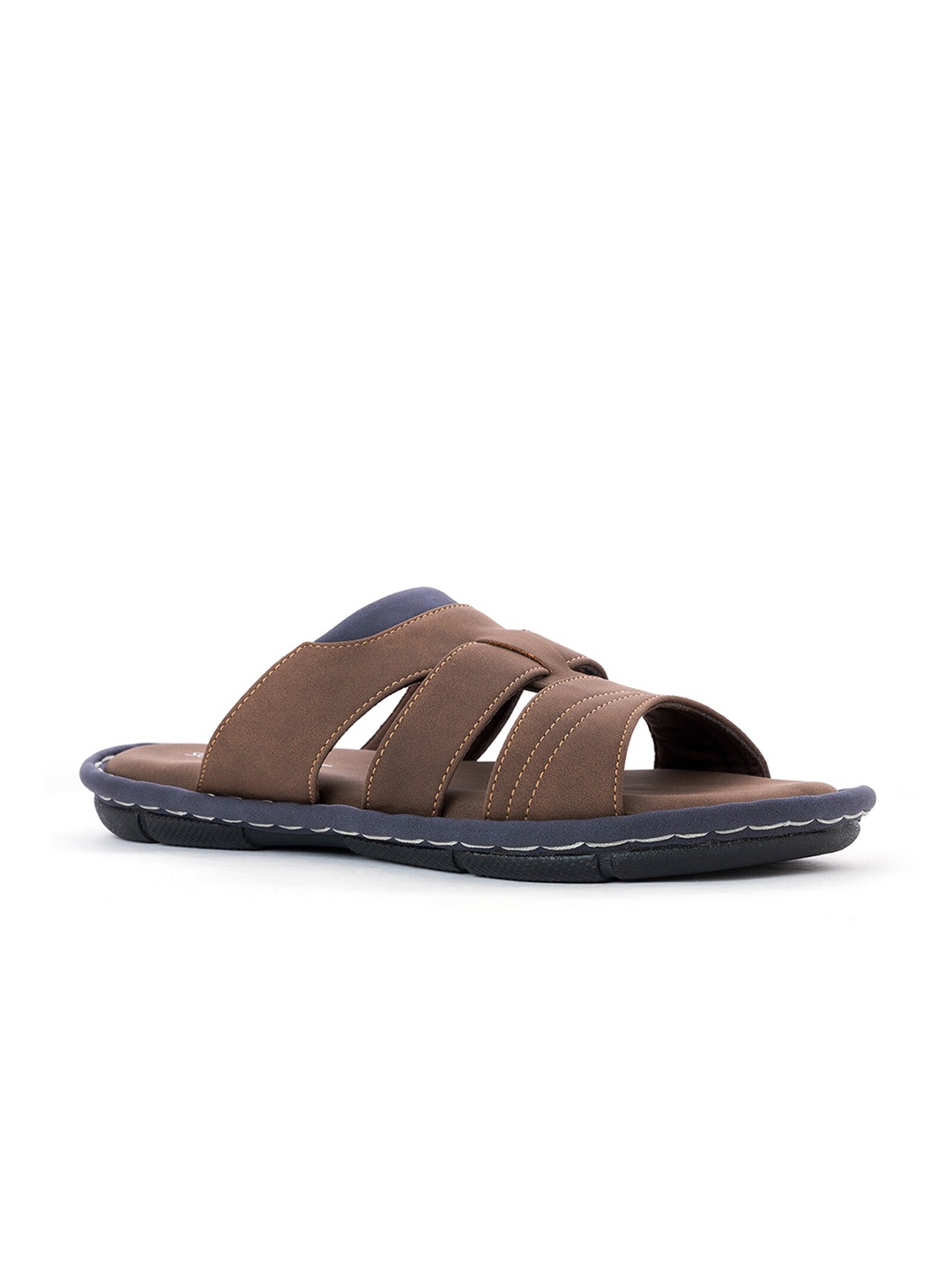 

Khadims Men Brown & Blue Comfort Sandals