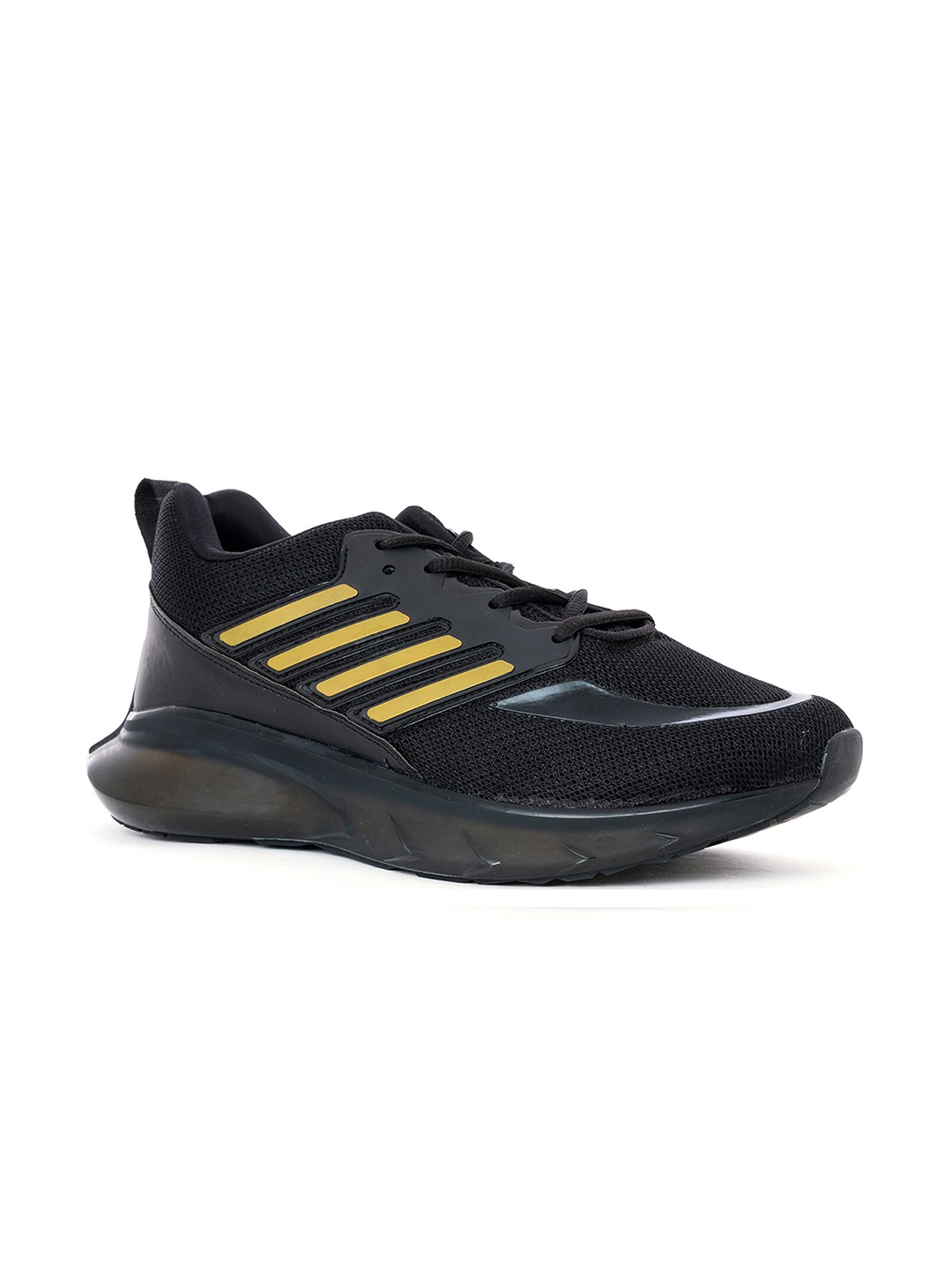 

Khadims Men Black Textile Running Non-Marking Shoes