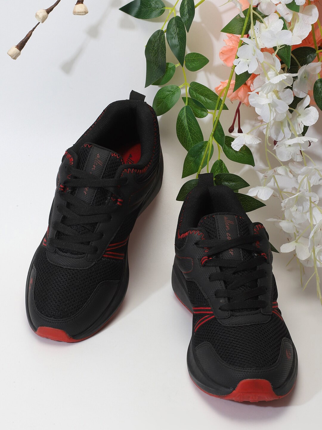 

Allen Cooper Men Black Mesh Running Non-Marking Shoes