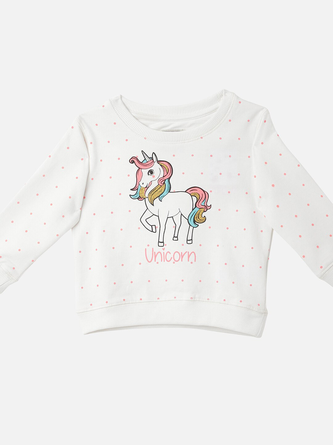 

R&B Girls White Graphic Printed Cotton T-shirt