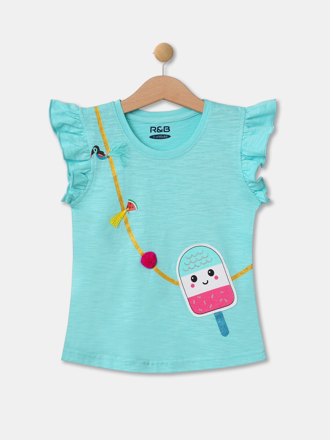 

R&B Girls Blue Applique T-shirt