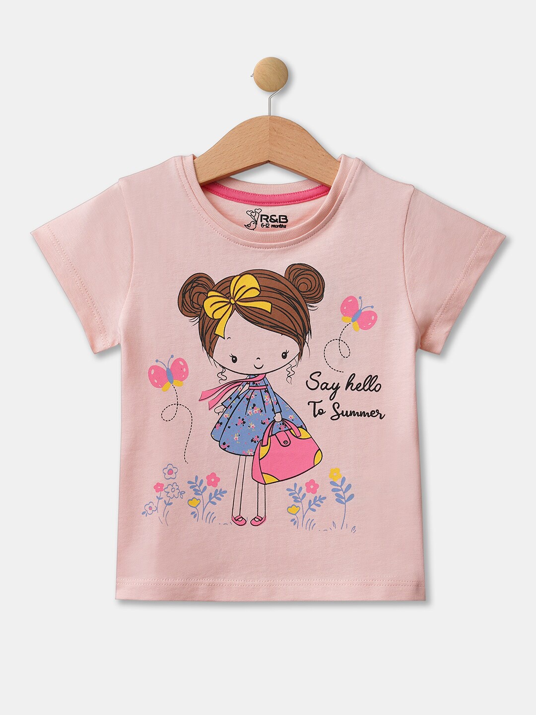 

R&B Girls Peach-Coloured 2 Printed T-shirt