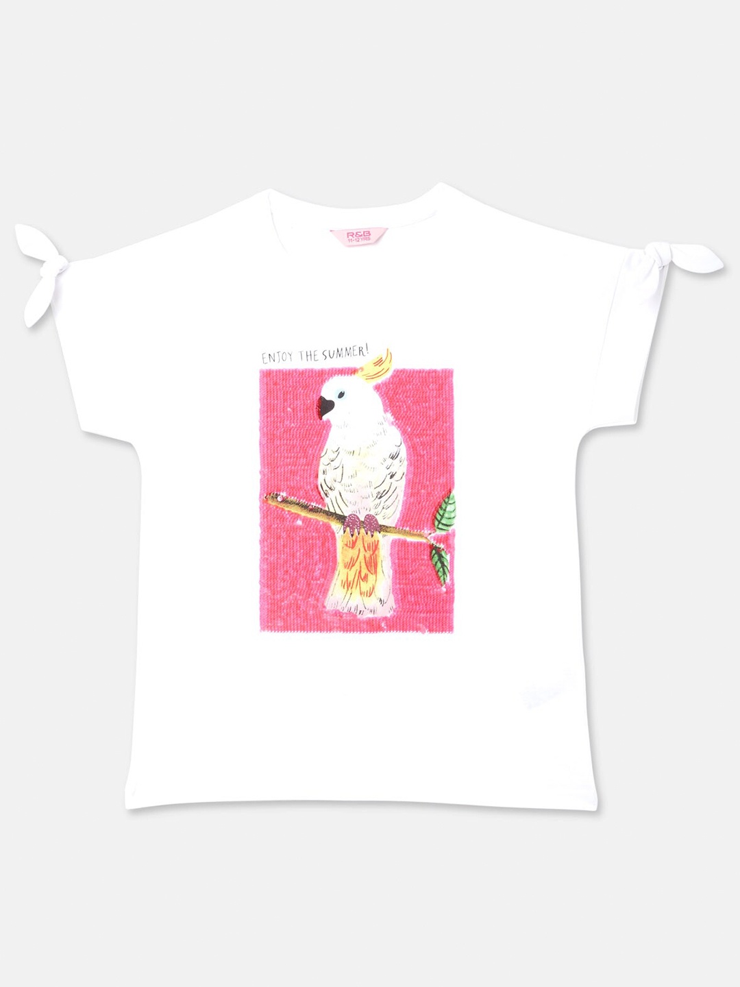 

R&B Girls White Printed T-shirt