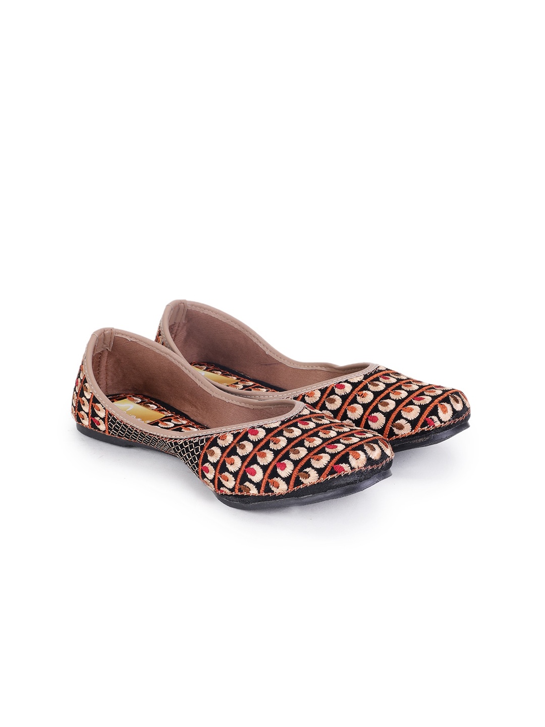 

The Desi Dulhan Women Multicoloured Printed Leather Ethnic Flats, Multi