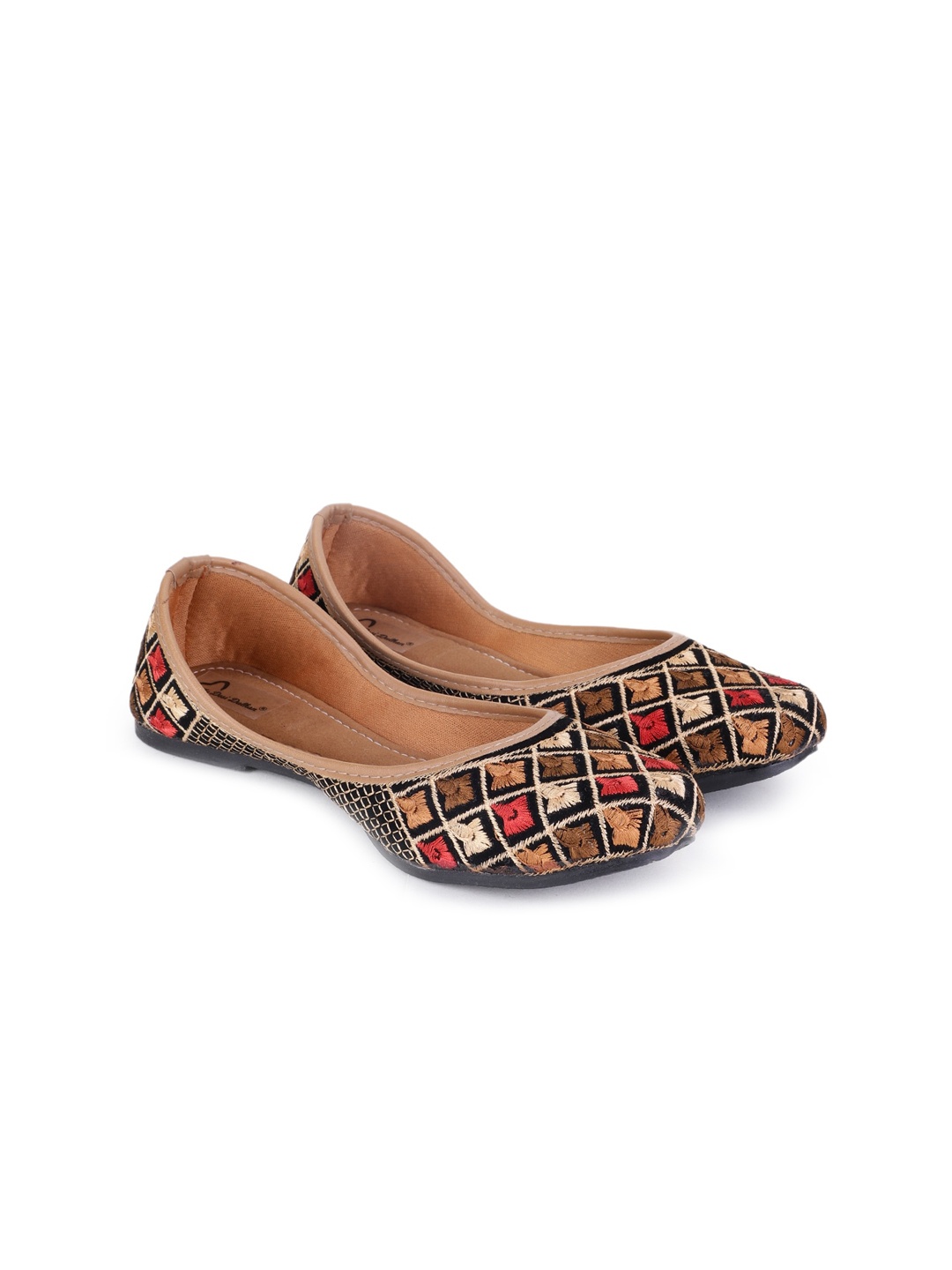 

The Desi Dulhan Women Multicoloured Printed Leather Ethnic Bows Flats, Multi