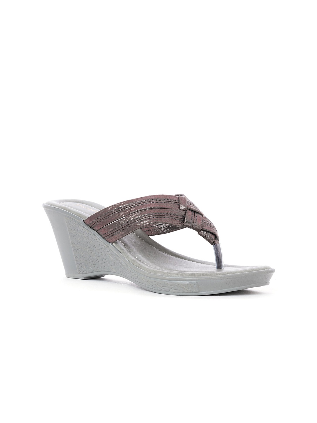 

Khadims Grey Embellished Wedge Sandals