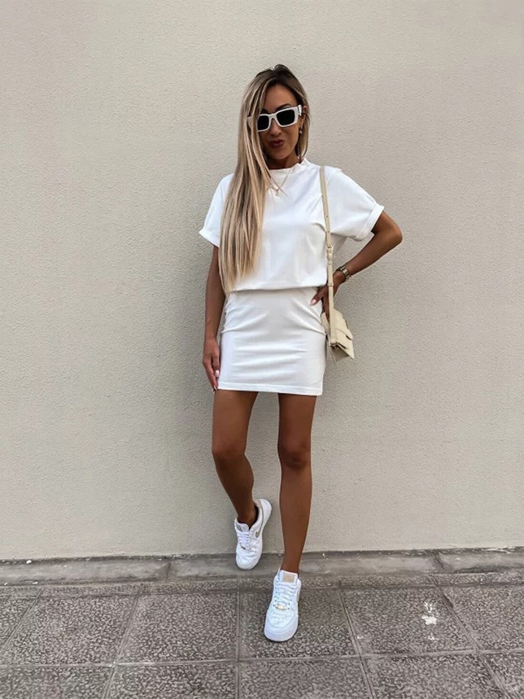 

BoStreet White T-shirt Dress