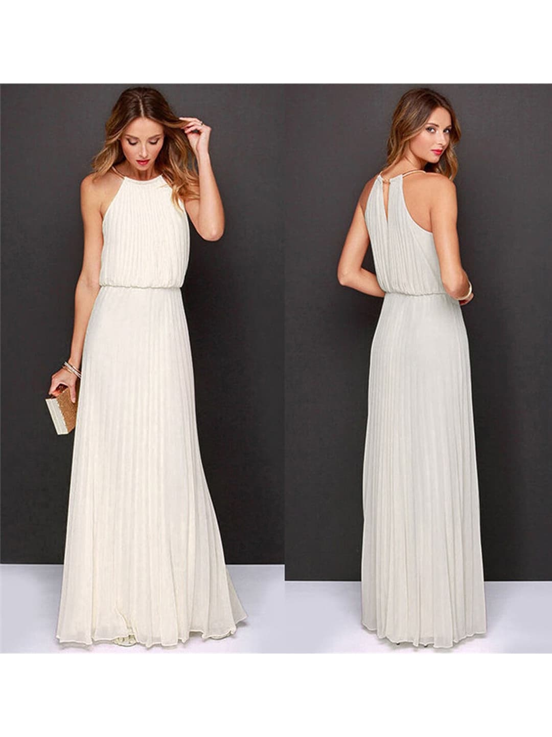 

BoStreet Women White Fit & Flare Maxi Dress