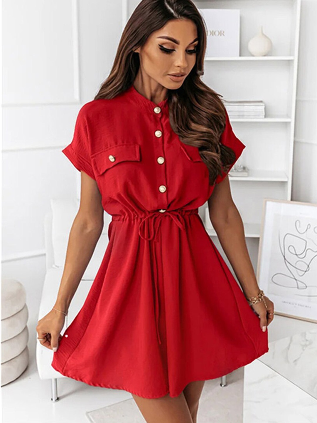 

BoStreet Red Shirt Dress