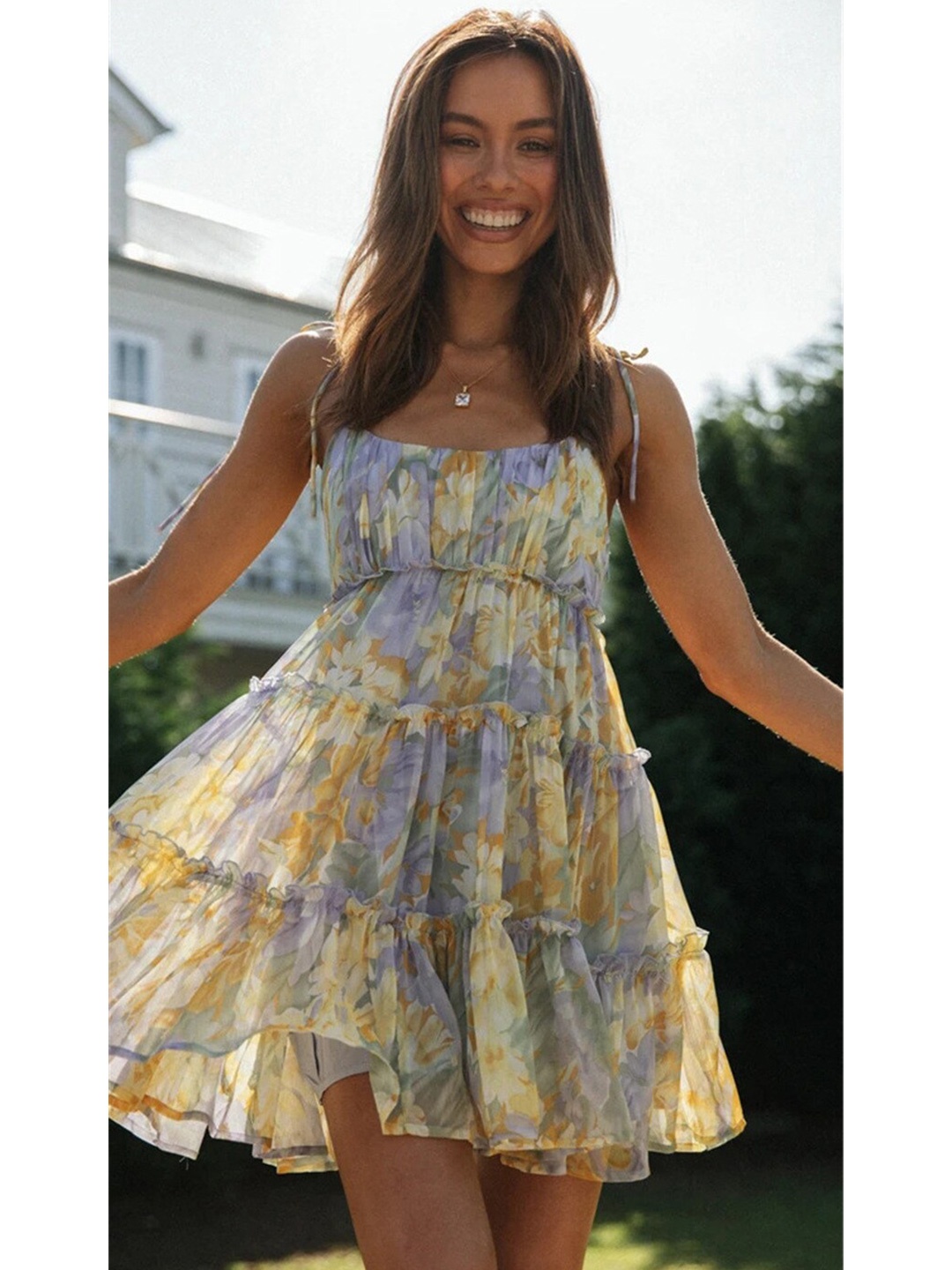 

BoStreet Purple Floral Dress