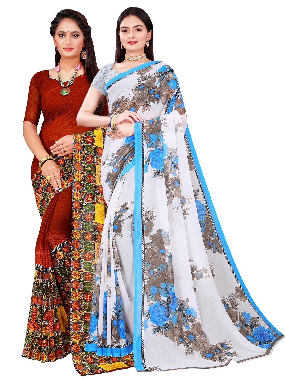 

Florence Multicolored Floral Printed Pure Georgette Saree, Multi