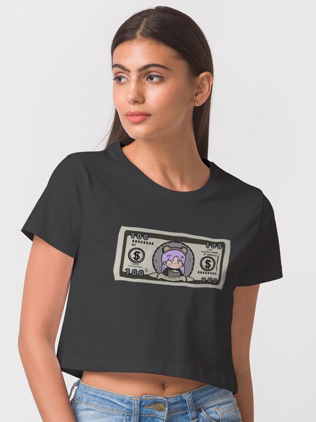 

FashionRack Women Black Typography Printed Extended Sleeves Bio Finish T-shirt