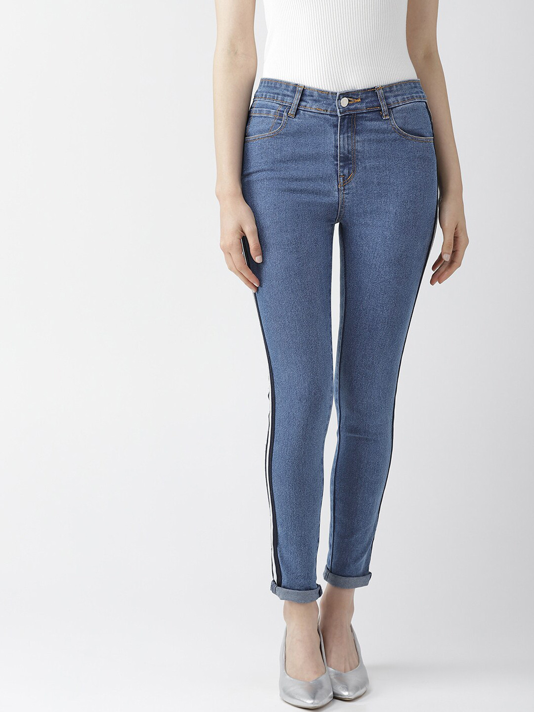 

Hubberholme Women Blue Comfort Slim Fit High-Rise Stretchable Jeans