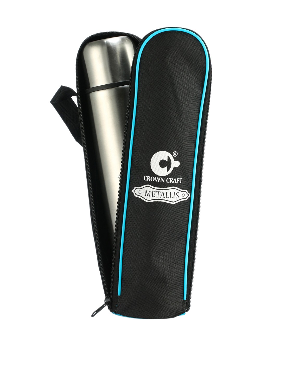 

Crown Craft Silver-Toned Vacuum Stainless Steel Flask Bottle 1 L