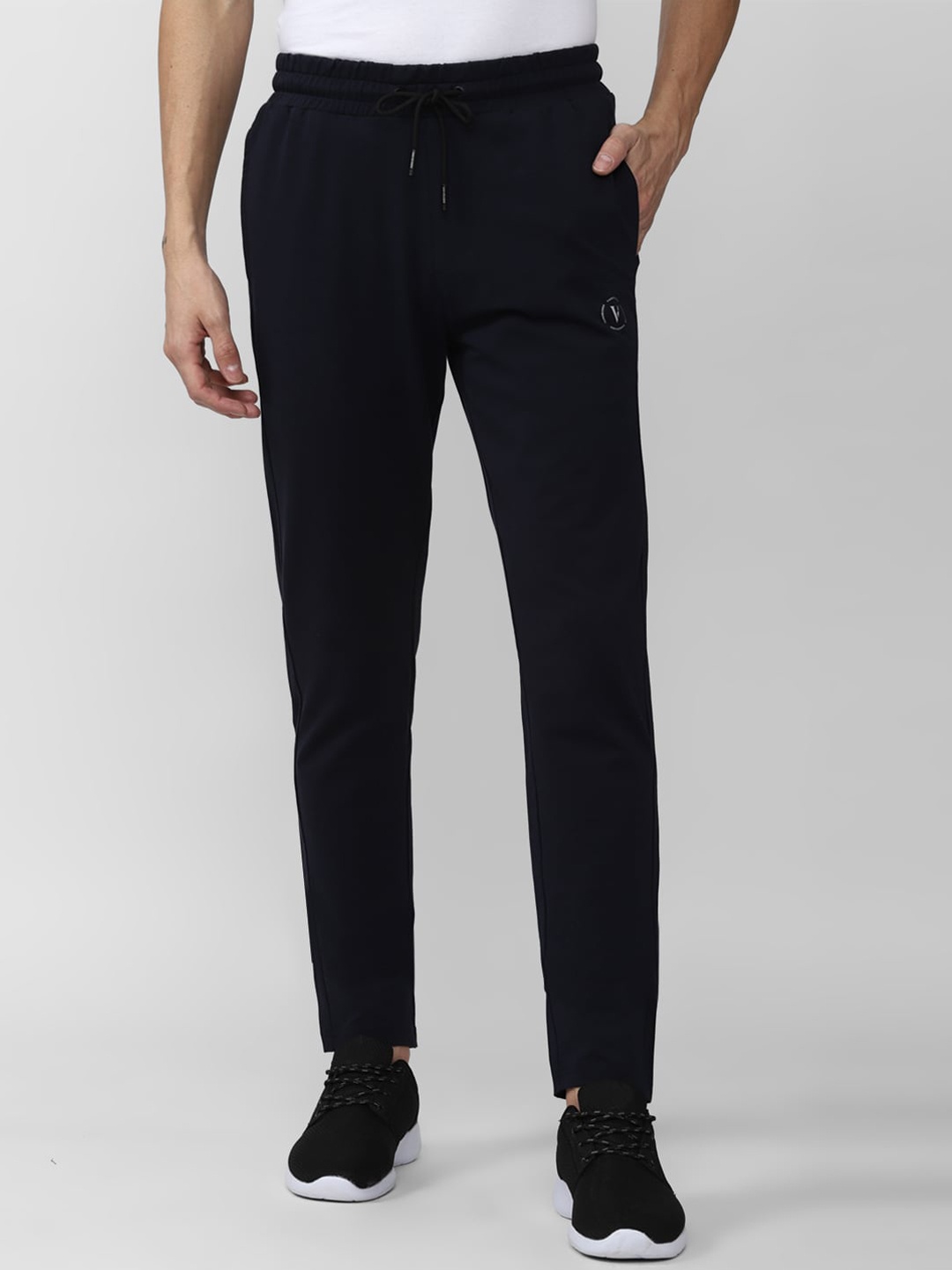 

Van Heusen Flex Men Navy Blue Solid Slim-Fit Track Pants