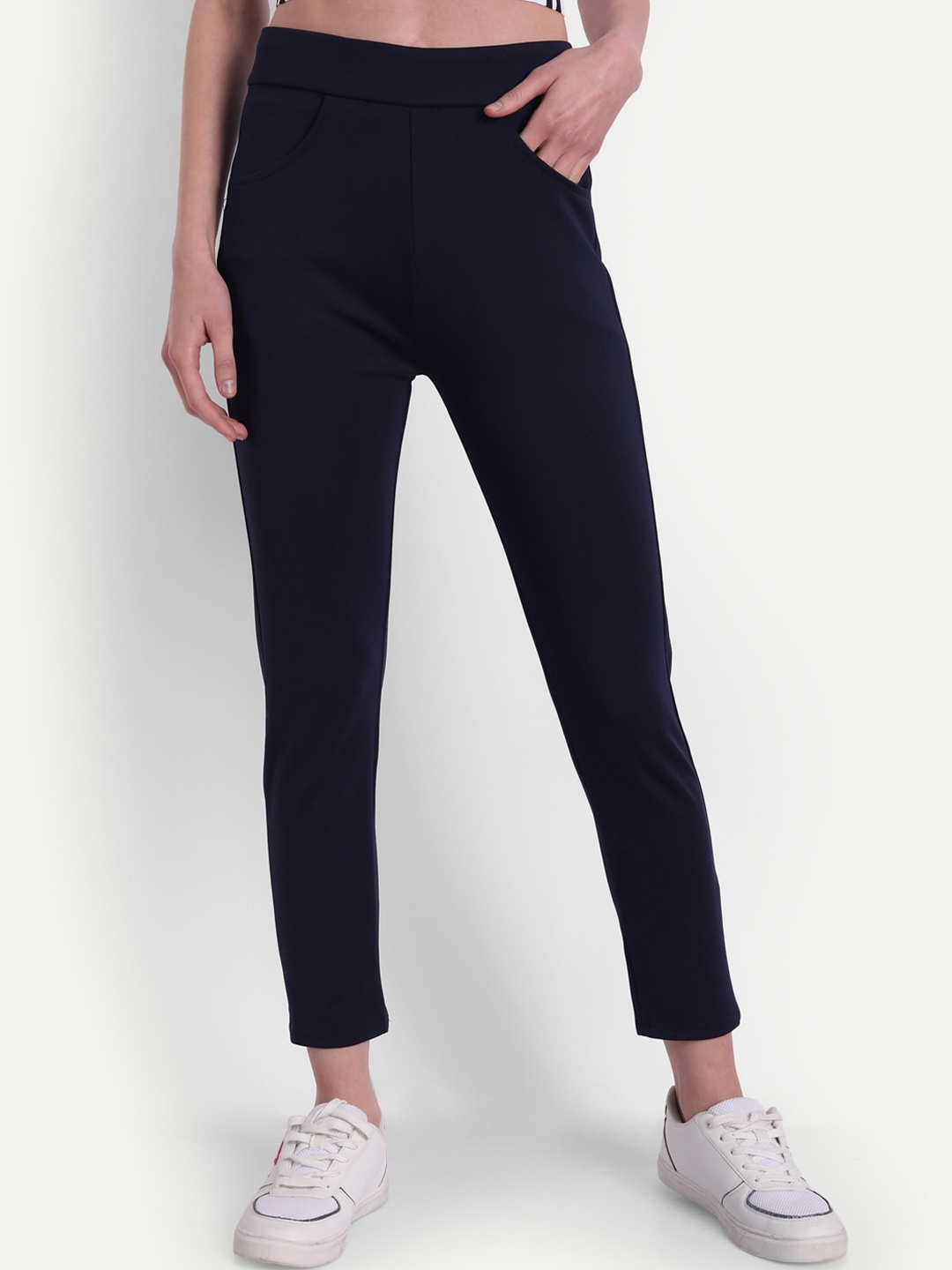 

Next One Women Navy Blue Skinny Fit Tregging