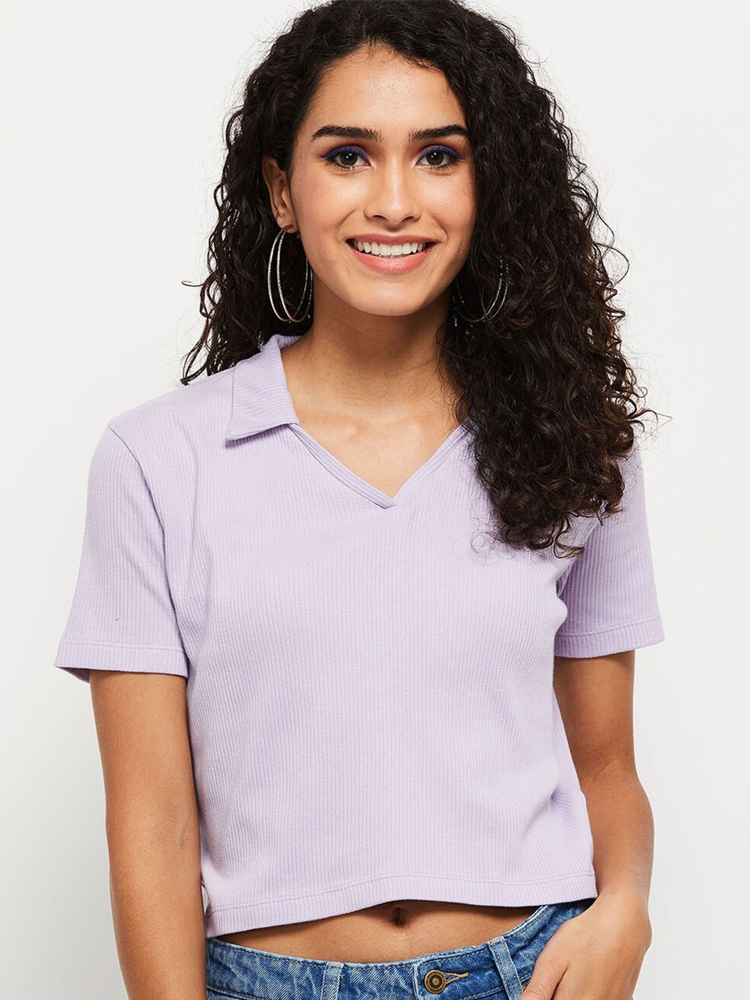 

max Women Purple Crop Top