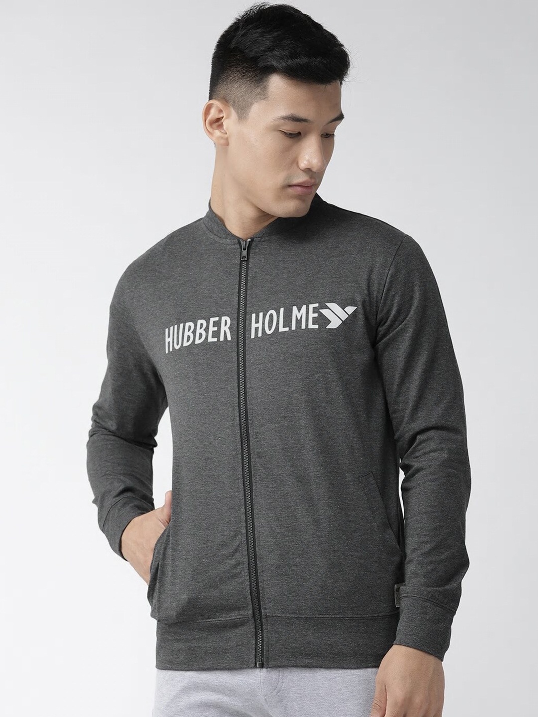 

Hubberholme Men Charcoal Printed Sweatshirt