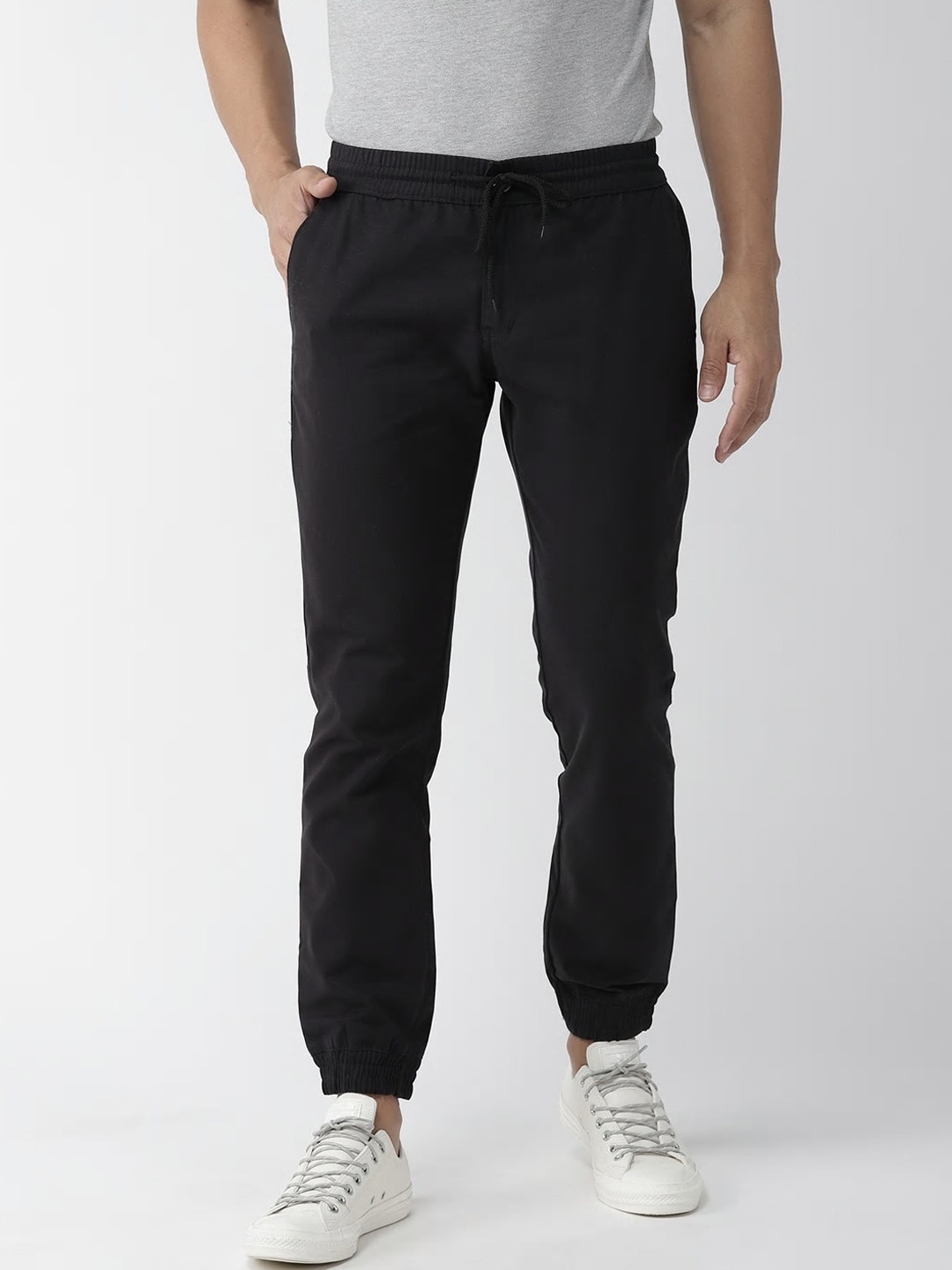 

Hubberholme Men Black Comfort Slim Fit Easy Wash Joggers Trousers