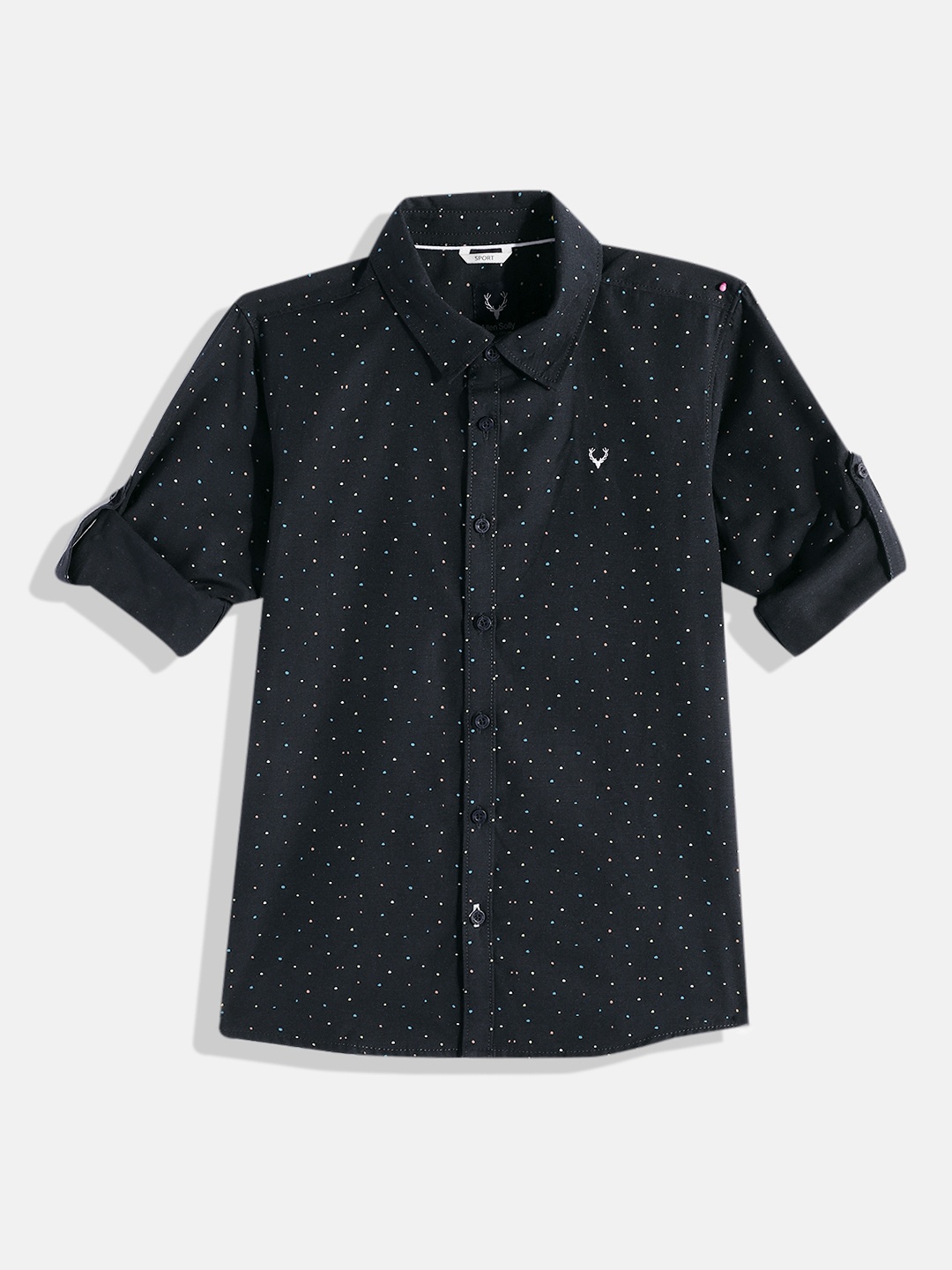 

Allen Solly Junior Boys Navy Blue Sport Printed Casual Shirt