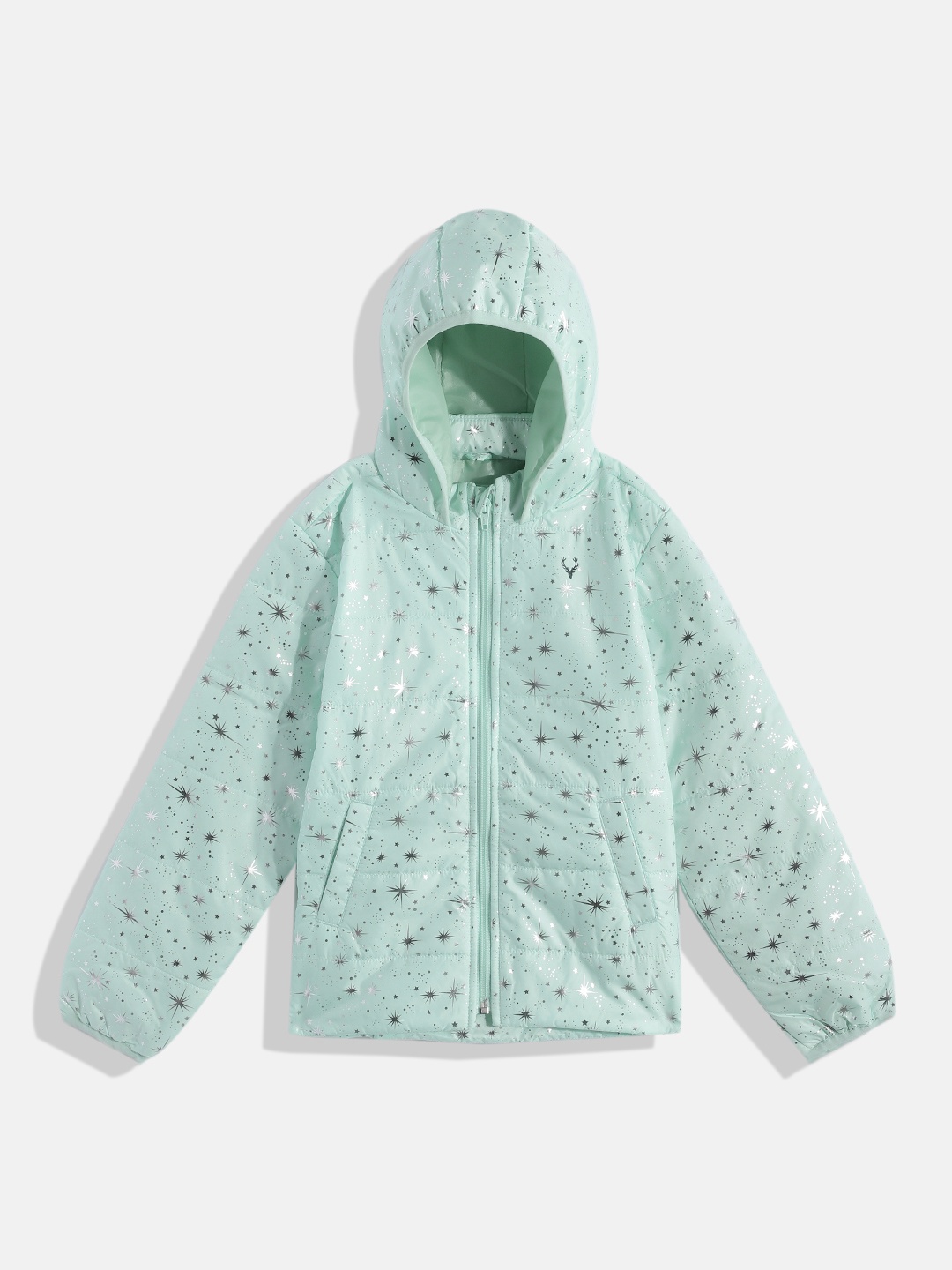 

Allen Solly Junior Girls Sea Green Printed Puffer Jacket