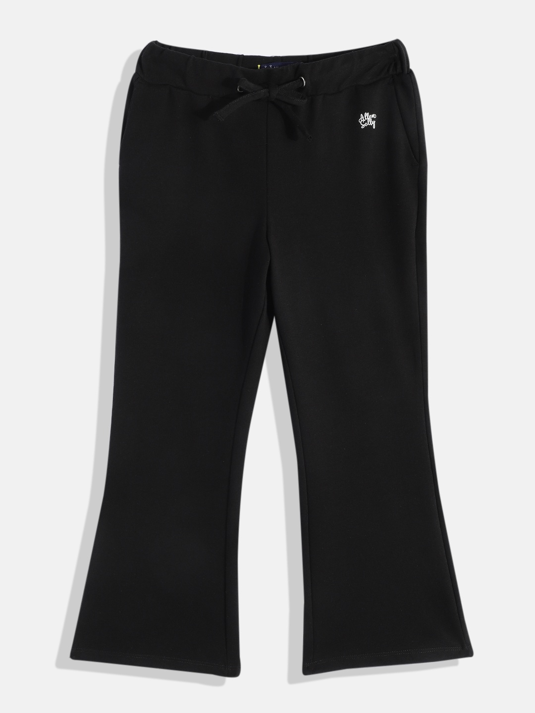 

Allen Solly Junior Girls Black Solid Bootleg Track Pants