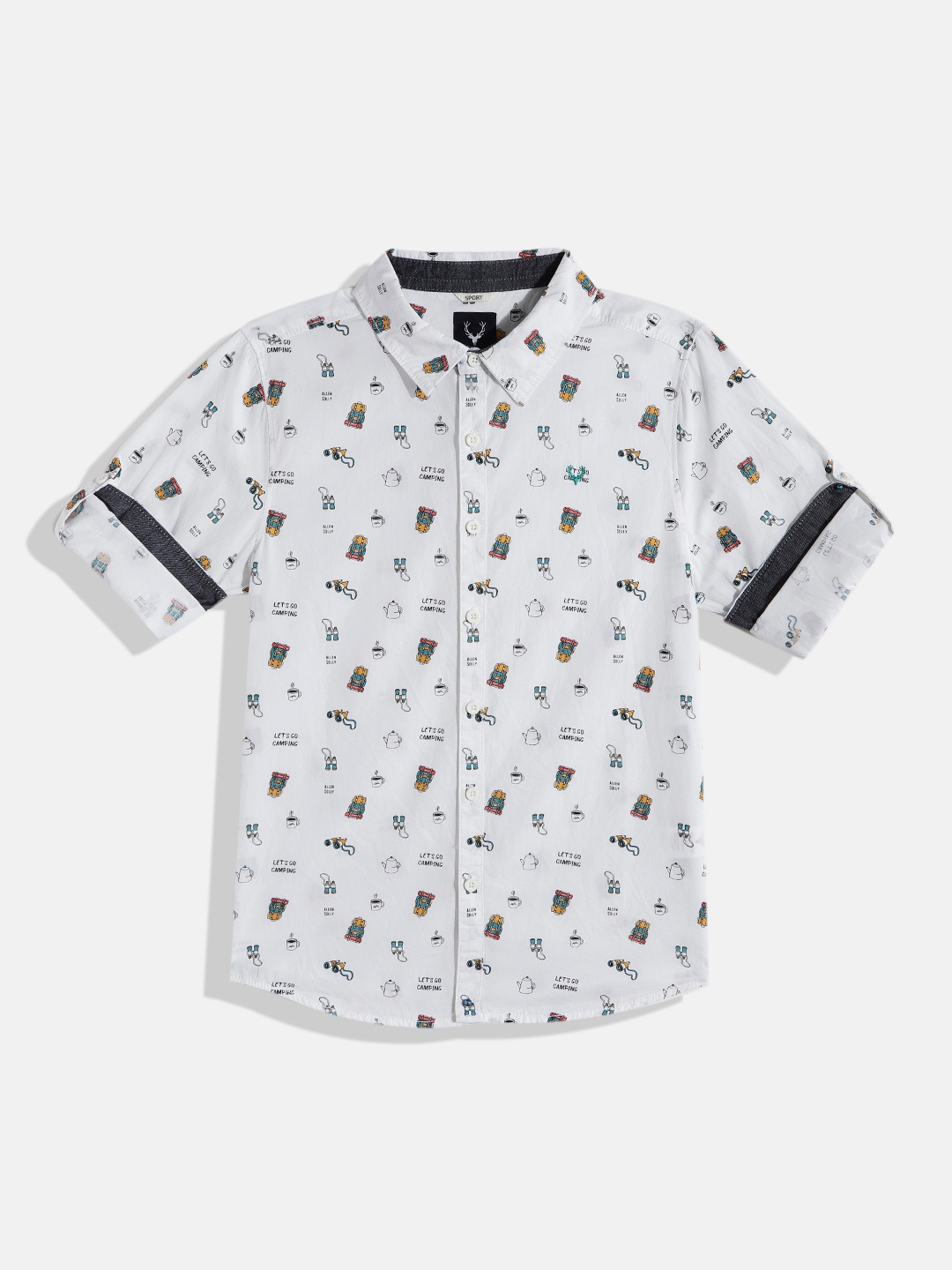 

Allen Solly Junior Boys White Sport Printed Pure Cotton Casual Shirt