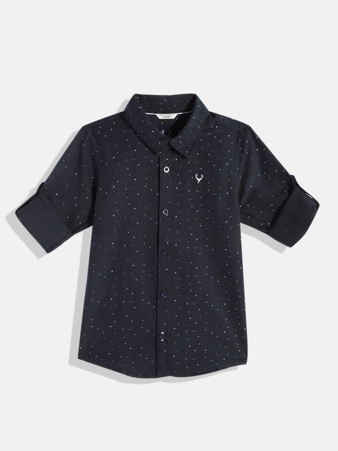 

Allen Solly Junior Boys Navy Blue Abstract Printed Casual Shirt