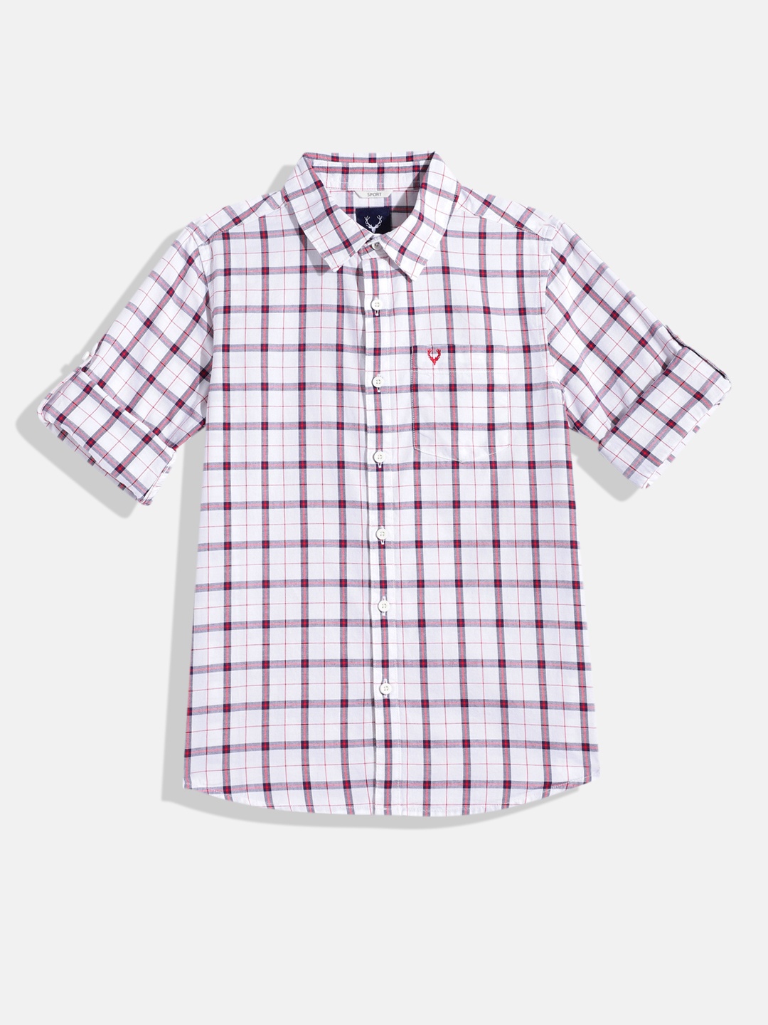 

Allen Solly Junior Boys Sport Tartan Checks Opaque Pure Cotton Casual Shirt, White