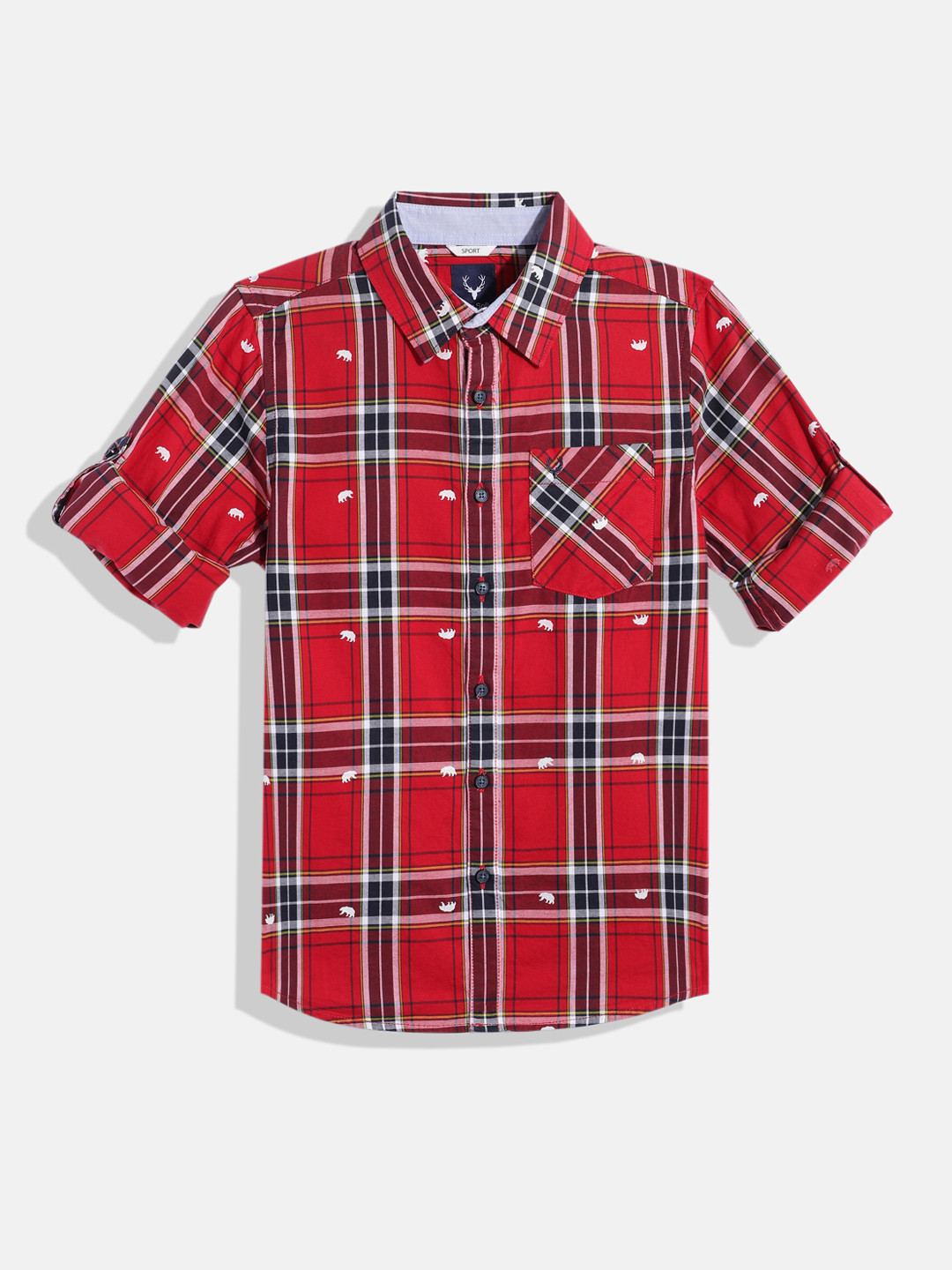 

Allen Solly Junior Boys Sport Tartan Checks Casual Shirt, Red