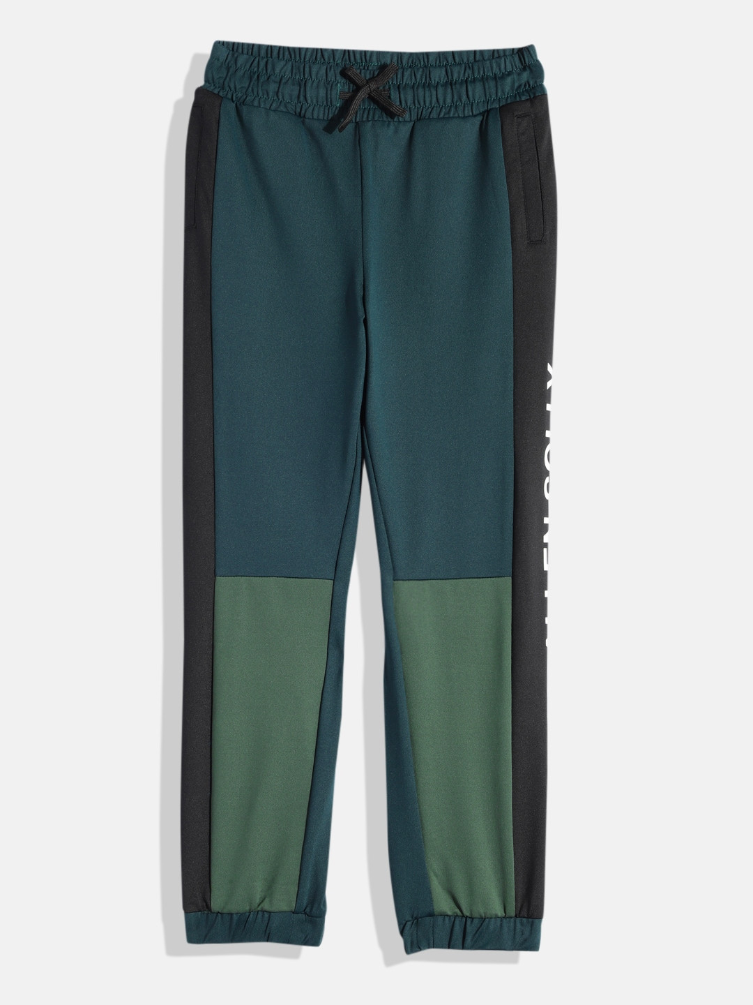

Allen Solly Junior Boys Colourblocked Sports Joggers With Side Taping & Brand Logo Print, Teal