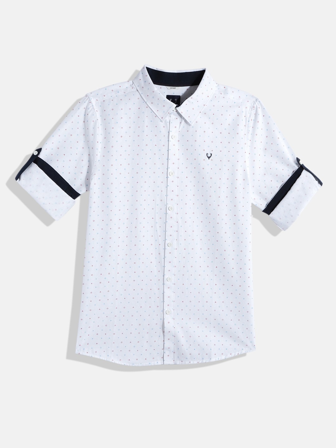 

Allen Solly Junior Boys Micro Ditsy Printed Casual Shirt, White