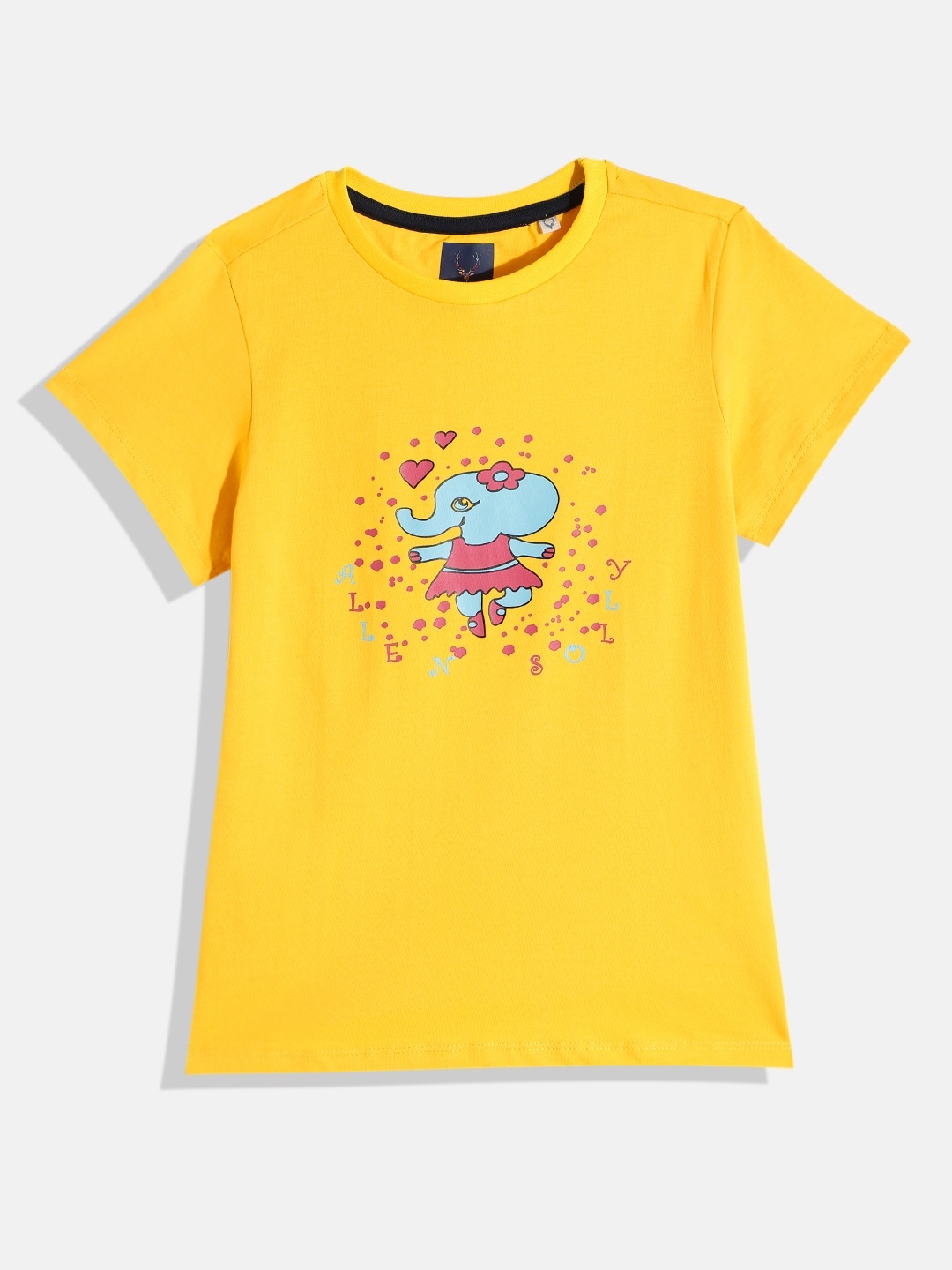 

Allen Solly Junior Girls Graphic Printed Cotton Top, Yellow