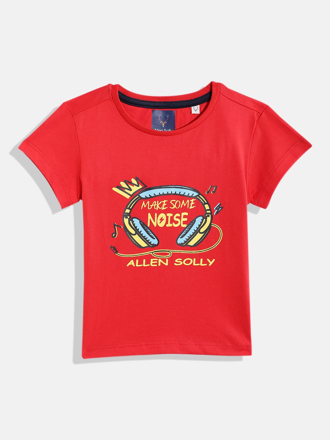 

Allen Solly Junior Girls Typography Printed Pure Cotton T-Shirt, Red