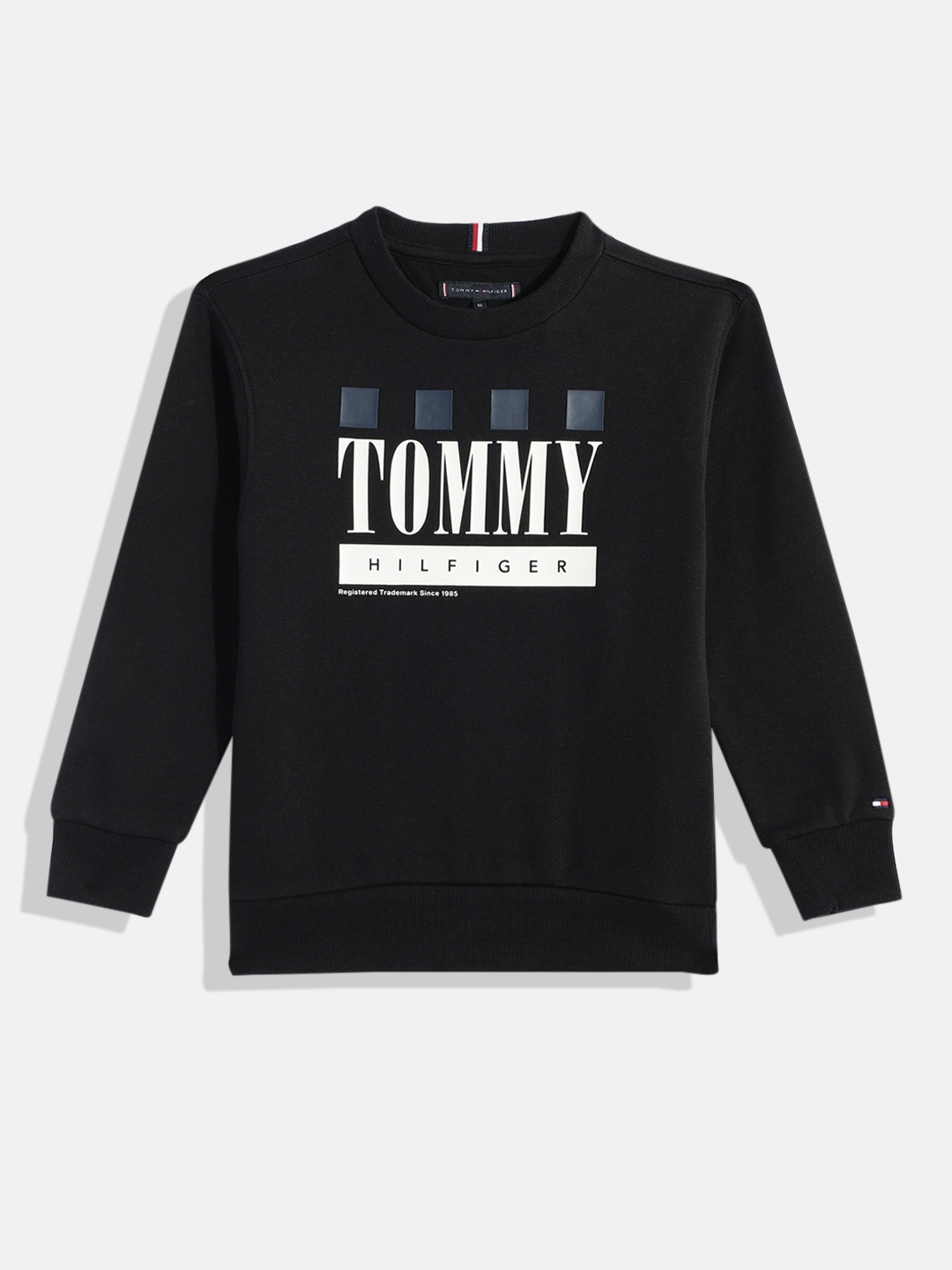 

Tommy Hilfiger Boys Black Brand Logo Printed Sweatshirt