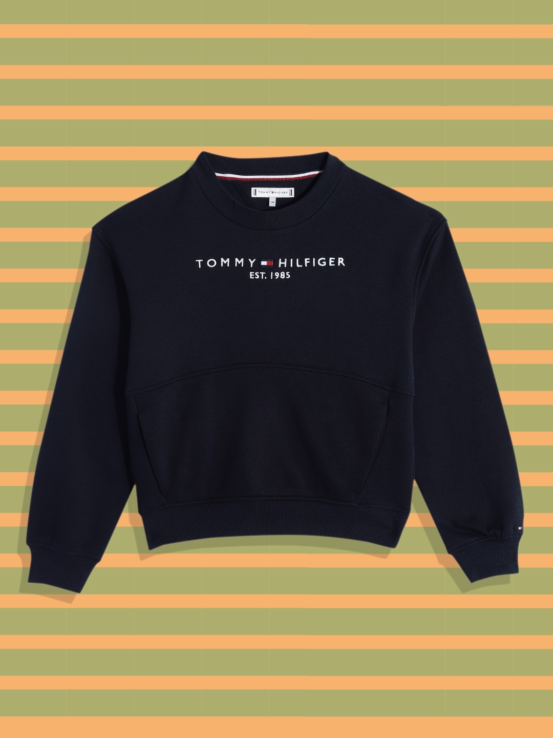

Tommy Hilfiger Girls Navy Blue B rand Logo Embroidered Sweatshirt