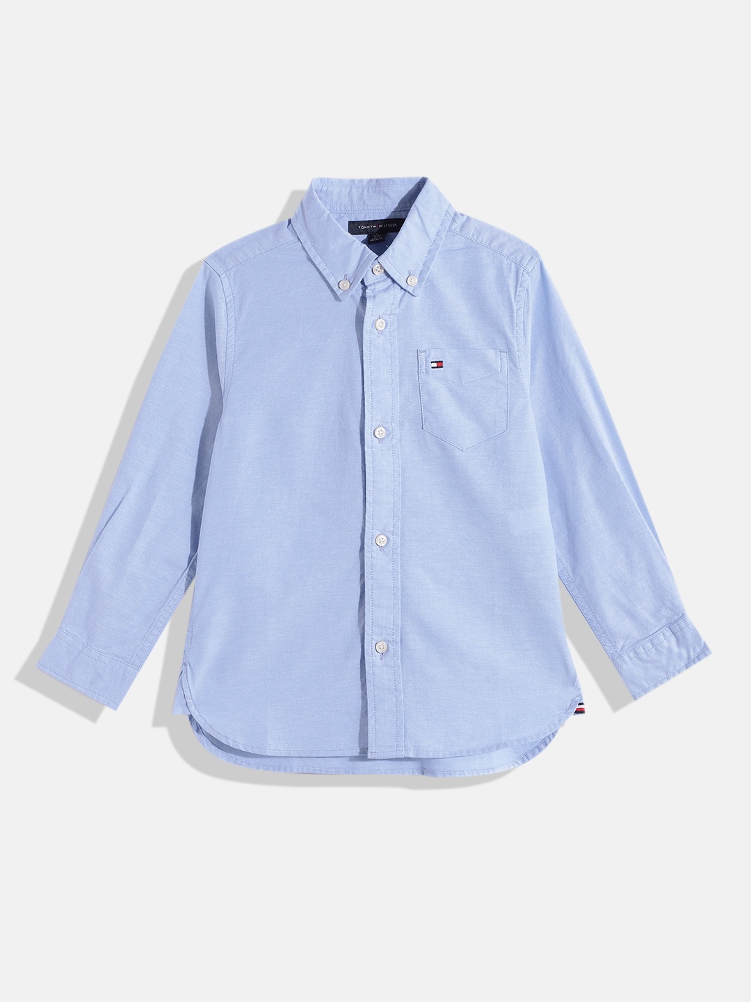 

Tommy Hilfiger Boys Blue Textured Oxford Casual Shirt